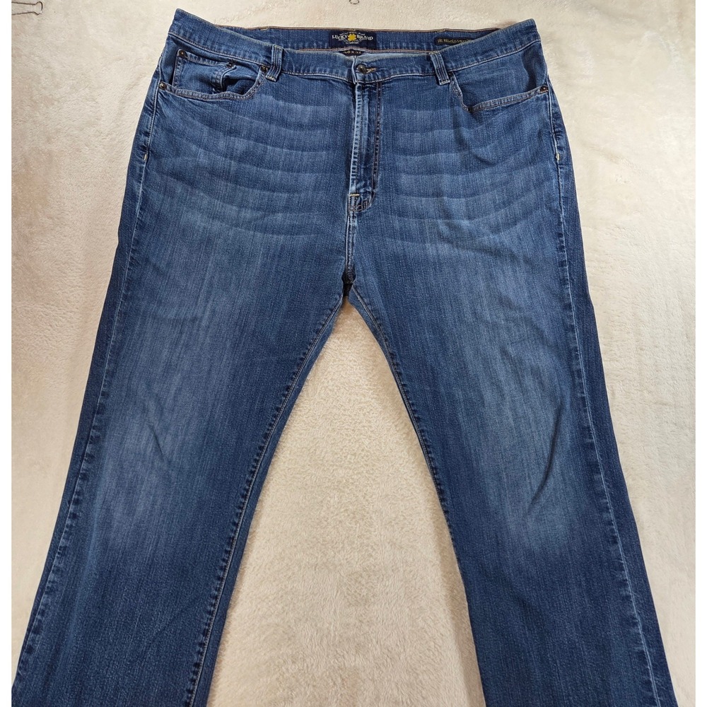 Lucky Brand Mens 181 Relaxed Straight Jeans 46x32 Blue Cotton Denim